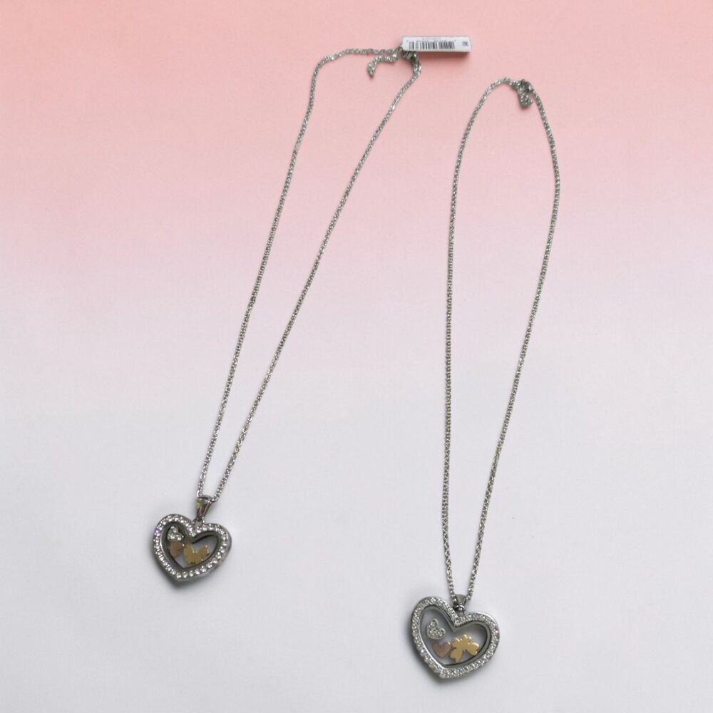 Mother Daughter Necklace Set Heart Pendant Matching Jewelry Gift Stainless Steel - Picture 5 of 6